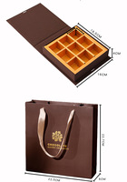 Boîte Cadeau de Chocolats Façon Livre de Luxe en Forme d'Étoiles Européennes, Truffes à Faire Soi-Même, 9/16 Compartiments, en Papier de Maïs Qualité Alimentaire avec Poignée