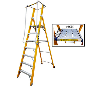 سلم أمان من الألياف الزجاجية مع درابزين ومنصة - Product Image 1