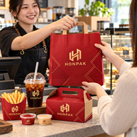 Emballages alimentaires de Noël HONPAK, boîtes à emporter personnalisées pour les fêtes, sacs en papier, porte-boissons et gobelets à sauce