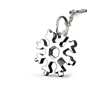 Tournevis multifonction ZY Snowflake 18-en-1 en fonte, porte-clés, clé hexagonale, noir - Product Image 2