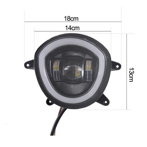 Phare avant LED noir pour moto Yongjin, prix d'usine, avec faisceau haut/bas et DRL pour Peugeot <span class=keywords><strong>Django</strong></span> 125 - Product Image 3