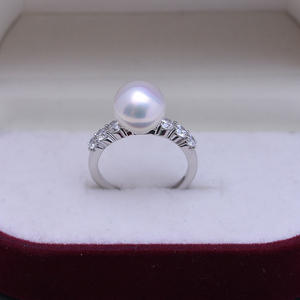 Bague en argent S925 avec six zircons incrustés, 9-10 mm, blanc, eau douce, simplicité, forte brillance, faibles défauts, élégante - Product Image 2