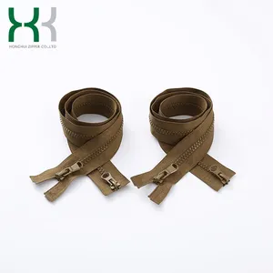 No. 5 plastic zipper auto lock, plastic zipper that can be opened in two ways, customizable logo