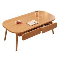 Table basse moderne avec rangement, compartiments cachés, étagères ouvertes et design en bois durable pour salon