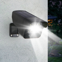 Lámpara de sensor de movimiento PIR DE SEGURIDAD Solar LED para jardín doméstico al aire libre con luz en forma de cámara simulada de Control remoto