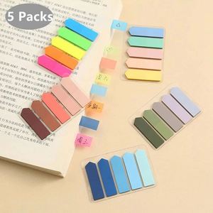 Set of 5 Clear Transparent Sticky Notes Self-Adhesive <b>Bookmarks</b> Cute Kawaii PET Stationery for Annotation Reading Books - Product Image 4