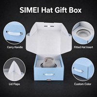 Cajas de Embalaje al por Mayor SIMEI, Caja de Regalo para Sombreros con Asa, Caja Rígida con Logotipo Personalizado para Almacenamiento de Sombreros Fedora