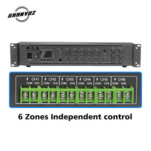 Amplificateur PA professionnel <span class=keywords><strong>6</strong></span> zones 2U 120W en métal avec entrées USB/SD/FM/BT/écran et sortie 70V/100V pour système de sonorisation - Product Image 6