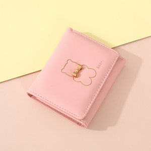 Cartera pequeña de piel sintética con diseño de conejo para mujer, tarjetero de tres pliegues, estilo fresco, 2026 - Product Image 3
