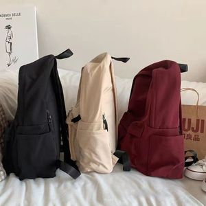 Mochila versátil de color sólido para escuela secundaria y preparatoria, y mochila escolar de gran capacidad - Product Image 2