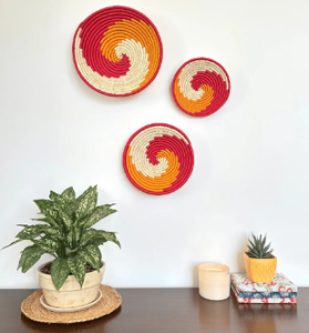 Cesta Colgante de Pared Redonda de Mimbre Tejida a Mano Estilo Art Deco para Decoración del Hogar, Sala de Estar y Dormitorio - Product Image 5