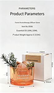 Wholesale Personalized Customized Flower Potted Plant Aroma Fragrance Scented Ceramic Stone <b>Diffuser</b> Gift Set for Air Freshener - Product Image 4