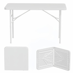Mesas Plegables de Plástico Resistente Blancas Modernas para Exteriores de 8 Pies de Largo para Eventos, Picnics y Uso en Almacenes - Product Image 2