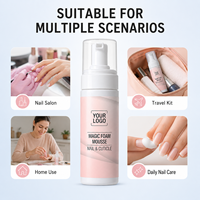 Mousse Nettoyante Professionnelle Végane et Sans Cruauté pour Mains et Ongles, Préparation Manucure Éclaircissante pour Cuticules et Callosités, Flacon Pompe, OEM ODM