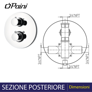 Mezclador de ducha incorporado termostático de una sola palanca cromada Categoría de producto de herramienta de giro - Product Image 4