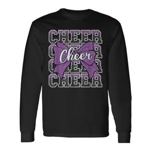 Camiseta Deportiva de Manga Larga con Lazo Morado para Animadoras - Product Image 1