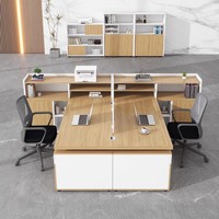 Bureau de travail double durable pour personnel, poste de travail moderne pour deux personnes, combinaison bureau et chaise pour manager et superviseur