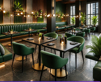 Ensemble de meubles de restaurant en acier inoxydable pour café-bar-hôtel moderne, chaise et table, écologiques, pour une solution tout-en-un