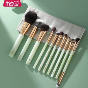 Ensemble de 10 pinceaux de maquillage professionnels de luxe en poils synthétiques MSQ 2025, manches en plastique vert, vente chaude, pour le visage et le correcteur - Product Image 2