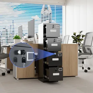 Archivador Metálico Vertical Moderno con 4 Cajones y Cerradura para Oficina y Hogar, Tamaño A4/Legal, con Porta Tarjetas <span class=keywords><strong>de</strong></span> Visita, Origen Estadounidense, Enviado por Correo - Product Image 4