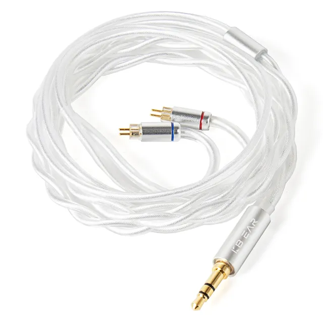 KBEAR Glint 5N High Purity Oxygen-free Copper Silver Plated Balance Cable with 3.5/4.4mm 2Pin/QDC/MMCX Plug for KZ ZSN PRO X