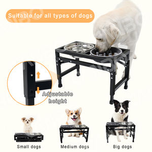 CanboPet mangkuk anjing Stainless Steel, Tempat makan anjing 2-In-1 <span class=keywords><strong>3</strong></span> tinggi dapat disesuaikan - Product Image 2