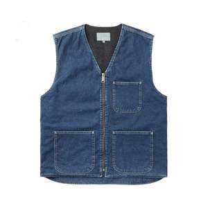 OEM 하이 퀄리티 사용자 정의 로고 남자의 멀티 포켓 도구 조끼 야외 작업 조끼 셰르파 데님 조끼 - Product Image 3
