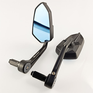 Rétroviseur de guidon de moto Qiangye en plastique noir, 8 tailles, apparence unique - Product Image 3