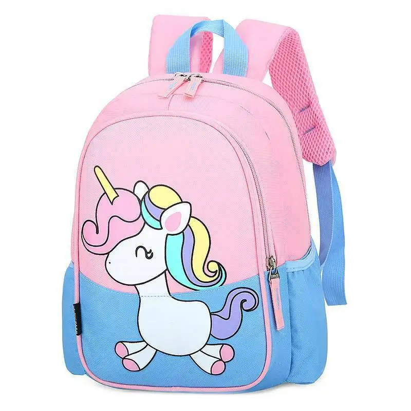 2022 Fashion Girl Schoolbag OEM Waterproof Cartoon Printed Pink Cute Animal Primary students school bag Backpack For Children