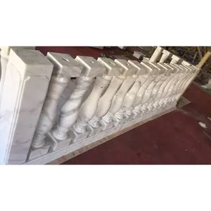 Shihui Natuursteen Balkon Balustrade Reling Leuningen Goedkope Moderne Gebeeldhouwde Guangxi Witte Balustrade Marmer