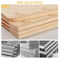 Nouvelle conception de règle en bois personnalisée pour tableau de croissance mural, décoration murale pour chambre d'enfant