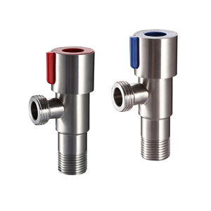 Robinet d'angle manuel en laiton de haute qualité, bleu et rouge, à quart de tour, grand débit, eau froide et chaude, pour salle de bain et extérieur - Product Image 1