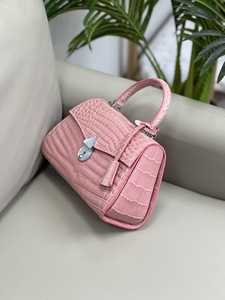 Bolso de Mano de Piel de Cocodrilo Genuina de Lujo para Mujer, Color Rosa Claro, Bolso de Hombro de Cuero Exótico de Alta Calidad - Product Image 3