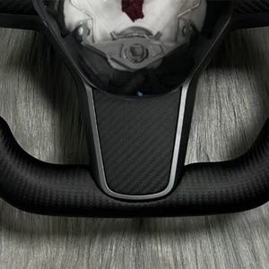 Volante <span class=keywords><strong>de</strong></span> Fibra <span class=keywords><strong>de</strong></span> Carbono Personalizado con Calefacción para Tesla Model S, Model 3, Model X 2017, 2018, 2019, 2020, 2021, <span class=keywords><strong>2022</strong></span> - Product Image 4