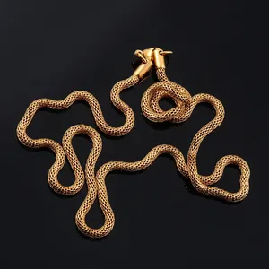 Cadena larga de acero inoxidable chapada en oro con deslizador ajustable, estilo punk, collar de linterna tipo palomitas de maíz, accesorios para fabricación de joyas DIY - Product Image 5