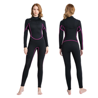 DIVESTAR kustom Logo wanita CR Neoprene ritsleting dada termal Surfing Wetsuit 3/2mm & 4/3mm tahan air & bernapas