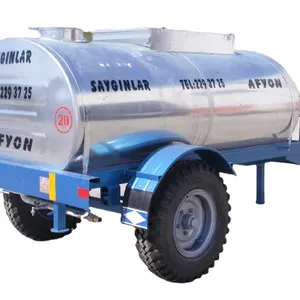 Galvanized Single Axle Farm Water Tank Trailer From Turkey 3 Tones Water Bowsers