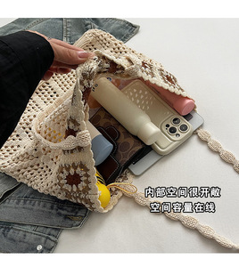 Sac fourre-tout carré d'été personnalisé en <span class=keywords><strong>crochet</strong></span> fait à la main Sac à bandoulière en <span class=keywords><strong>crochet</strong></span> Boho de style bohème - Product Image 6
