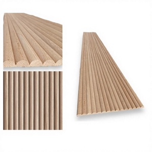 Panneaux muraux en bois massif, design rayé rustique, décoration intérieure, usage domestique, panneau mural 3D en bois massif - Product Image 1