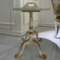 Table d'appoint classique de luxe en bois massif, peinte à la main, ornée, style baroque rococo, pour villa et manoir