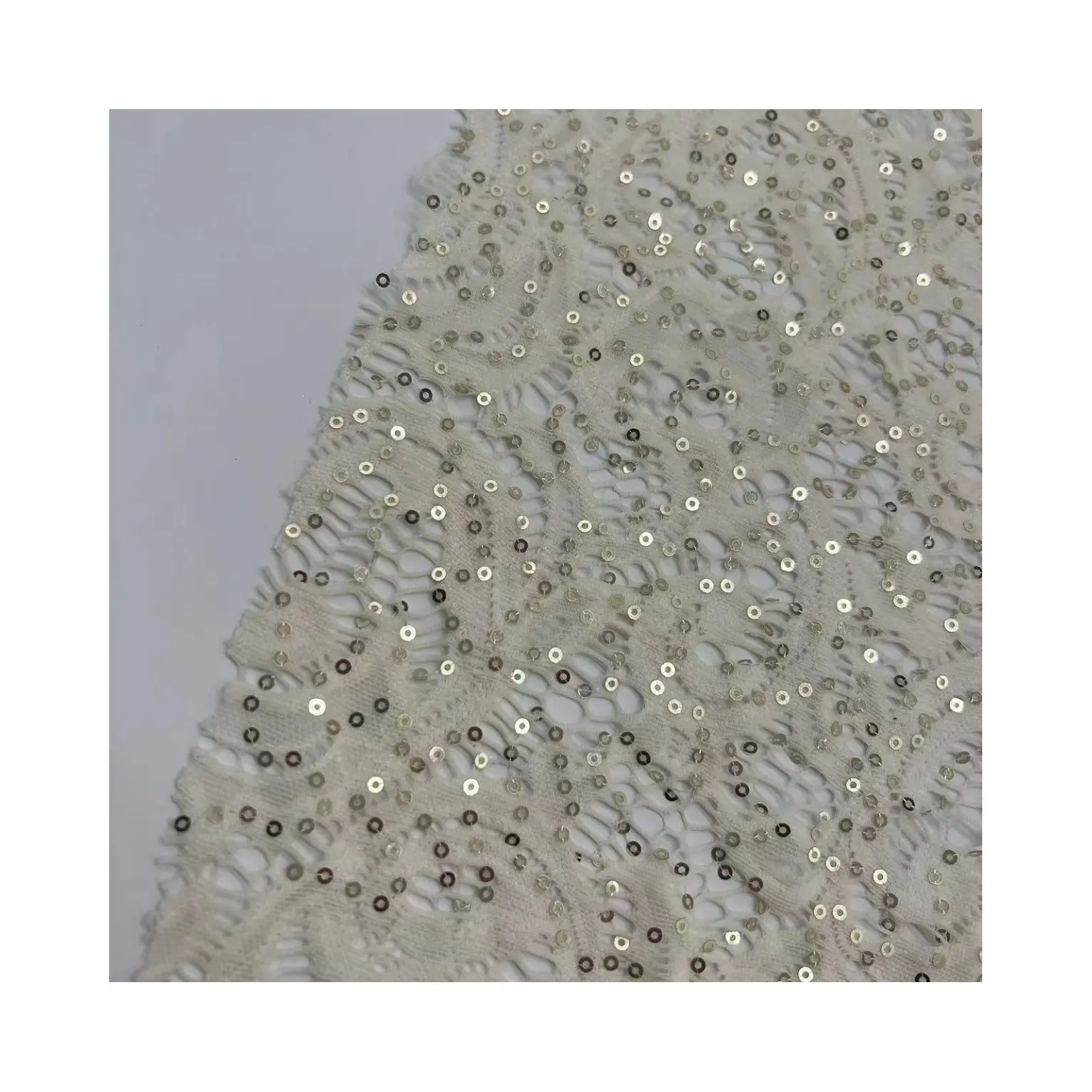 Мягкая сетчатая ткань с вышивкой блестками 95% N 5% SP текстильная ткань для отделки блестками
