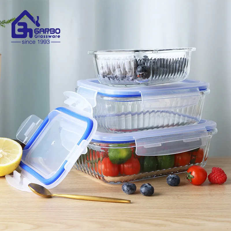 370ml Small Size High Borosilicate Glass Lunch Box Heat Resistant Lunch Box with PP Lid Microwave Dishwasher Refrigerator Safe