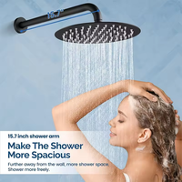 Ensemble de douche mural Tieba 8 pouces en acier inoxydable finition chromée avec jet de pluie, système de salle de bain avec mitigeur monocommande