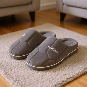 Agemo Warm <b>Slippers</b> Closed Toe Tpr Outsole <b>Fleece</b> Lining Soft Anti Slip Breathable Light Weight Winter Home Wear - Product Image 2