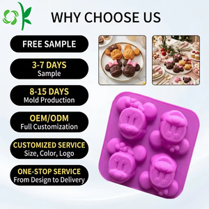 OKSILICONE Molde de Silicona de 4 Cavidades de <span class=keywords><strong>Minnie</strong></span> Mouse para Jabón, Nuevo Producto Creativo, Molde de Silicona para Hornear Pasteles, Moldes de Dibujos Animados en Oferta - Product Image 1