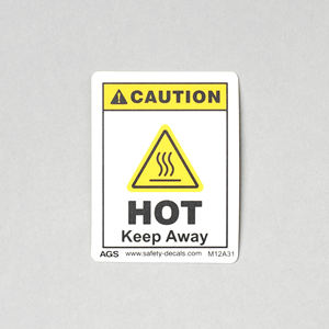 Autocollants d'avertissement de sécurité « Ne pas toucher », symbole de risque thermique, texte rouge gras, imperméables, résistants aux rayures, adhésifs - Product Image 3
