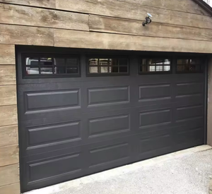 Portes <span class=keywords><strong>de</strong></span> <span class=keywords><strong>garage</strong></span> doubles automatisées en acier sectionnelles modernes, étanches, pour extérieur, personnalisables, finition <span class=keywords><strong>de</strong></span> surface, vente en gros usine - Product Image 2