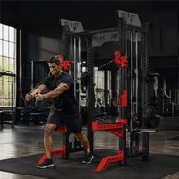 Ensemble d'équipements combinés robustes pour entraînement complet : Machine Smith et Cage de musculation commerciale en acier moderne