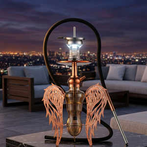 Cachimba de lujo con forma de ala de ángel hueca, luz LED, calidad superior, color electrochapado, cachimba para fumar. - Product Image 2