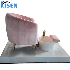 Kisen Beauty Salon de manucure moderne, spa pour les pieds, canapé rose et blanc, fauteuil de massage, chaises de pédicure de luxe pour le nouveau design 2025 - Product Image 5